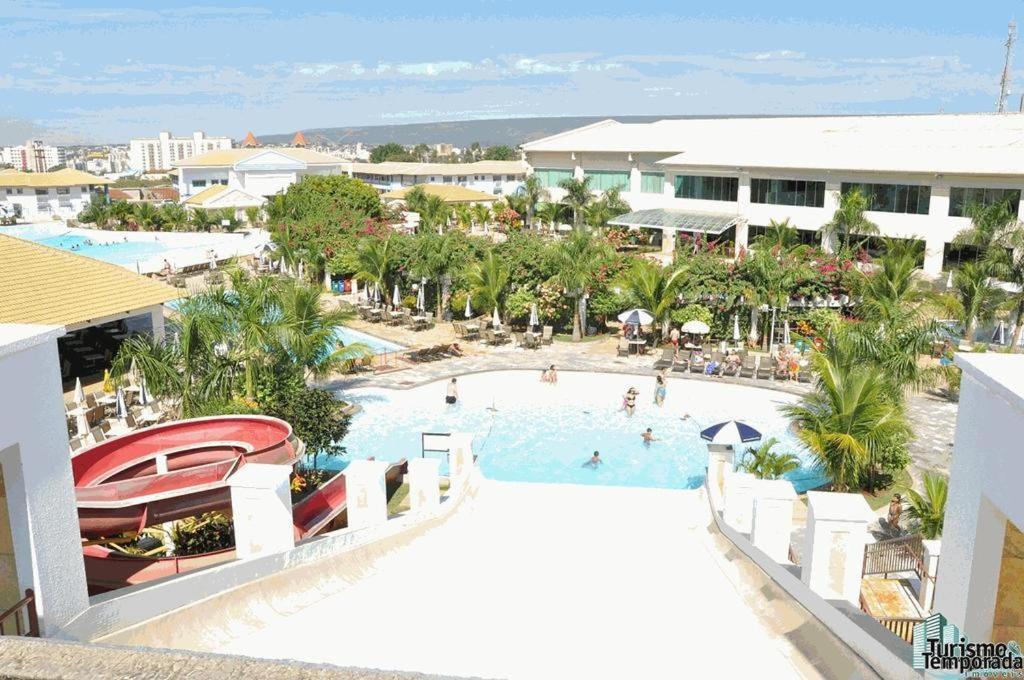 Apto 166 Lacqua diRoma V - Sacada com vista para Piscina de Ondas, roupa de Cama, camareira e garagem Caldas Novas Exterior foto